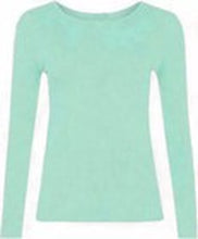 Load image into Gallery viewer, Womens Ladies Long Sleeve Stretch Plain Scoop Neck T Shirt Top Assorted 8-26