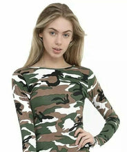 Load image into Gallery viewer, Womens Ladies Long Sleeve Stretch Plain Scoop Neck T Shirt Top Assorted 8-26
