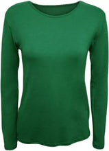 Load image into Gallery viewer, Womens Ladies Long Sleeve Stretch Plain Scoop Neck T Shirt Top Assorted 8-26
