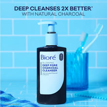 Load image into Gallery viewer, Biore Deep Pore Charcoal Face Wash for Oily Skin, 11.45 Fl Oz | Daily Facial Cleanser, Removes Dirt &amp; Makeup, Charcoal Formula, Deep Pore Cleansing, Value Size
