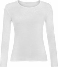 Load image into Gallery viewer, Womens Ladies Long Sleeve Stretch Plain Scoop Neck T Shirt Top Assorted 8-26
