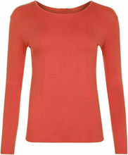 Load image into Gallery viewer, Womens Ladies Long Sleeve Stretch Plain Scoop Neck T Shirt Top Assorted 8-26
